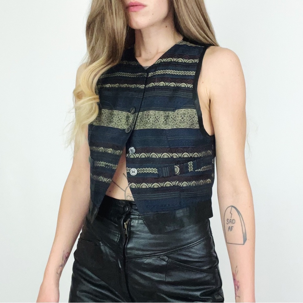 Vintage Brocade Vest | Size XS - Picture 4 of 12